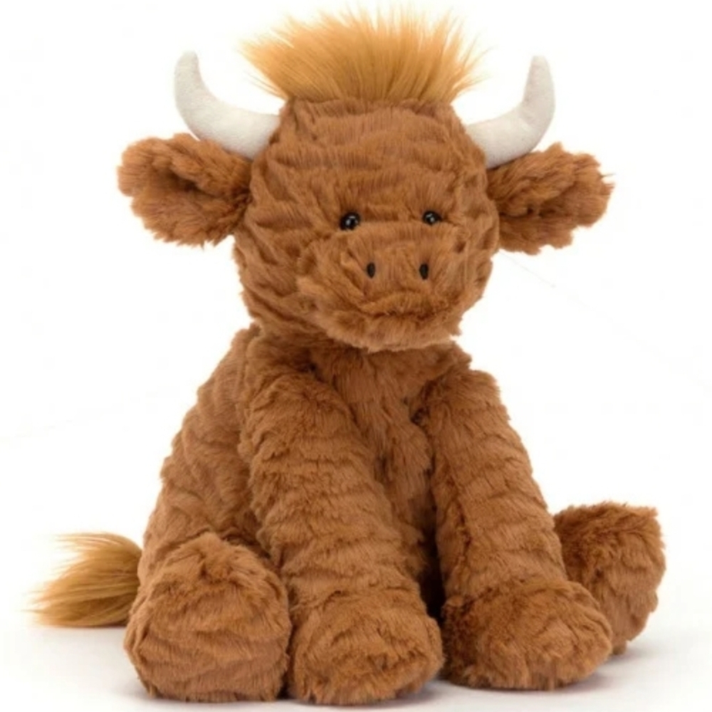 Jellycat Fuddlewuddle Highland Cow 9.1x5.1x3.5" Sofy & Plush BNWT Authentic